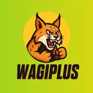 Icon ng WagiPlus app — mascot na wildcat sa berde at dilaw na background
